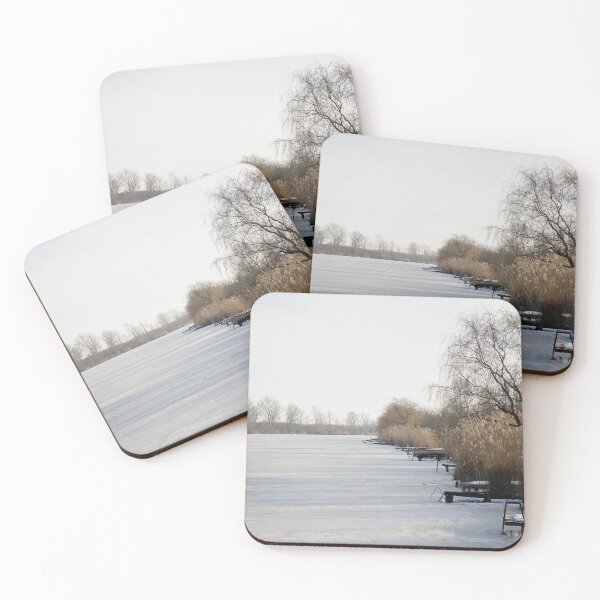 Item preview, Winter Landscape with Snow on the lake and Trees  designed and sold by Angela Cini.