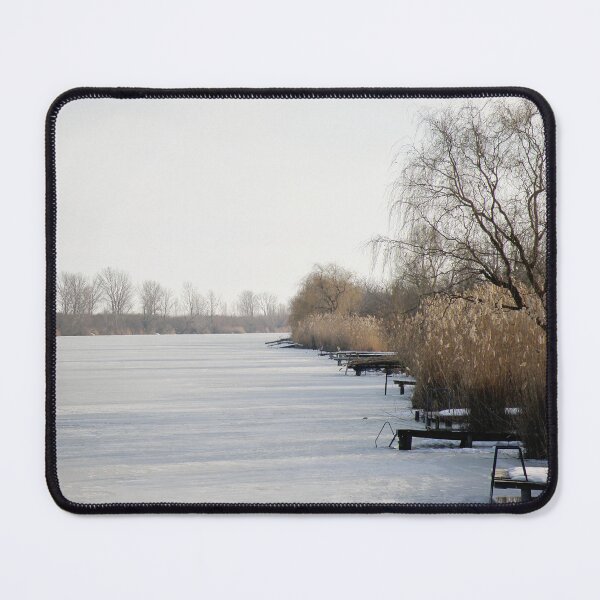 Item preview, Winter Landscape with Snow on the lake and Trees  designed and sold by Angela Cini.