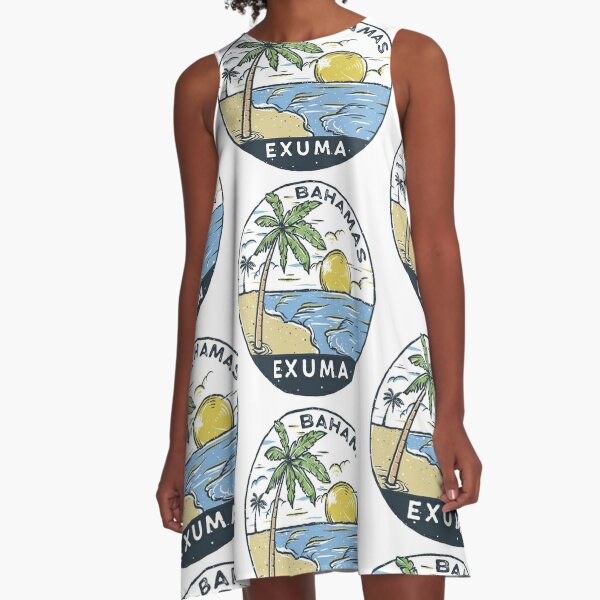 Exuma Bahamas Vintage A-Line Dress for Sale by KrisSidDesigns