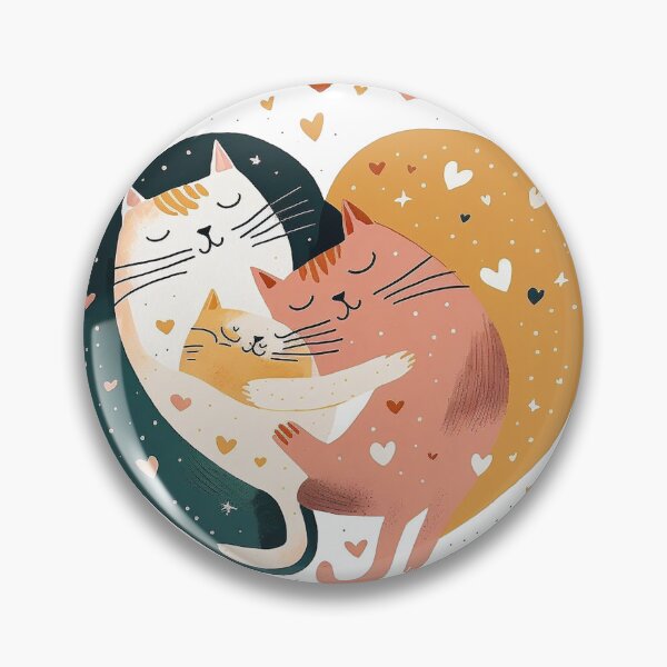 Aperçu de l'œuvre Adorables chats étreignant et montrant leur amour, dessin romantique de la Saint-Valentin créée et vendue par MagicSatchel.