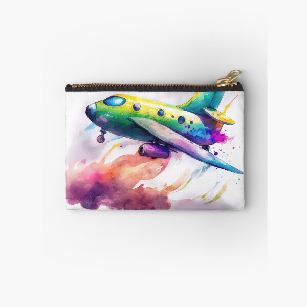 Item preview, Watercolor Cartoon Airplane, Plane, Digital Art for Kids, Bright Colors designed and sold by MoonFoxDesign.