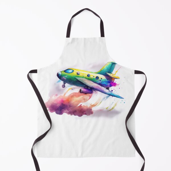 Item preview, Watercolor Cartoon Airplane, Plane, Digital Art for Kids, Bright Colors designed and sold by MoonFoxDesign.
