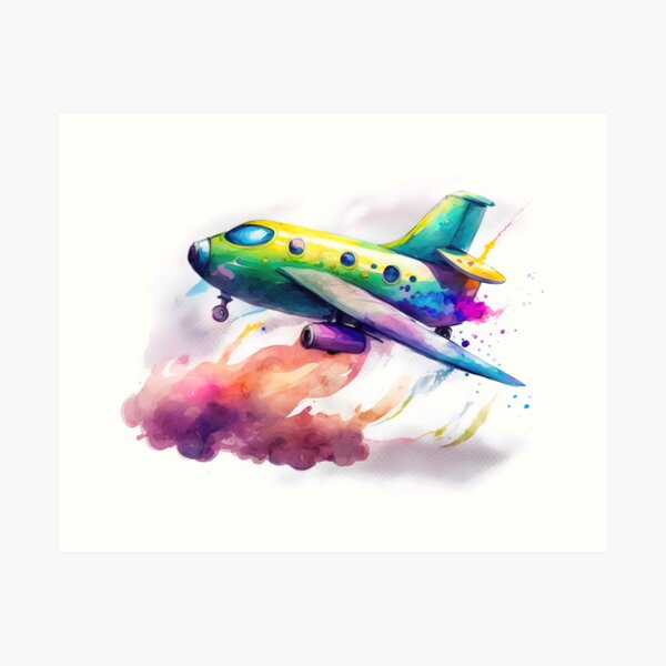 A Kids Drawing - A Family Flies By Plane In The Sky Stock Photo, Picture  and Royalty Free Image. Image 16222009.