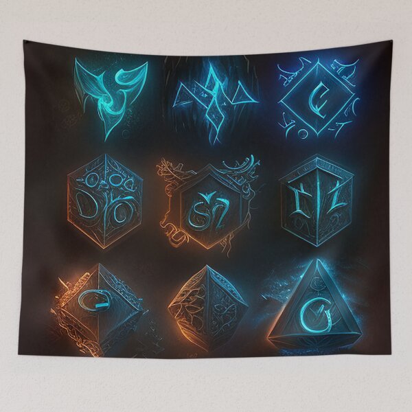 Item preview, 8K Fantasy Mythical Glowing Runes: Enchant Your Collection designed and sold by Zovermind.