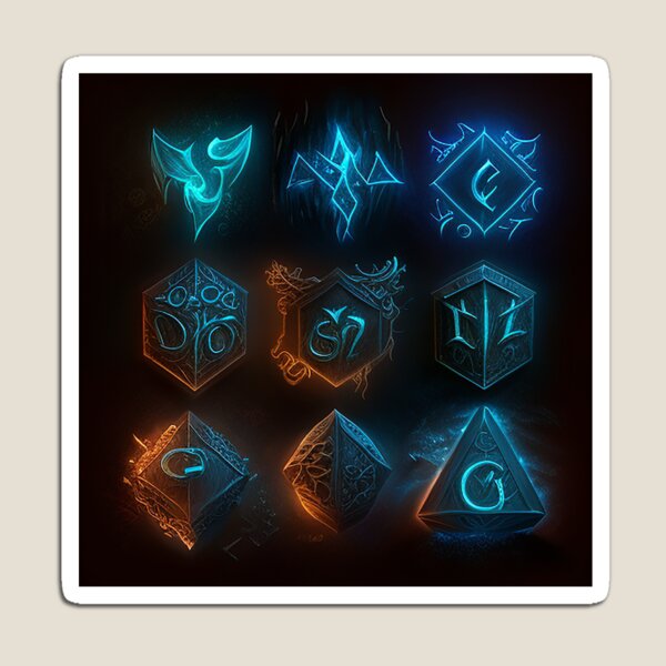 Item preview, 8K Fantasy Mythical Glowing Runes: Enchant Your Collection designed and sold by Zovermind.