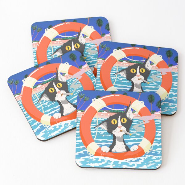 Item preview, Cat enjoying summer at the beach. designed and sold by Mulgarot.