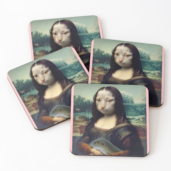 Item preview, Gato Antropomórfico Davinci Monalisa designed and sold by Cree8if.