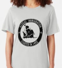 Illegal Immigration Started in 1492 Slim Fit T-Shirt