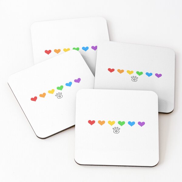 Item preview, Vet Med Pride, rainbow hearts and paw designed and sold by ShopVetMed.