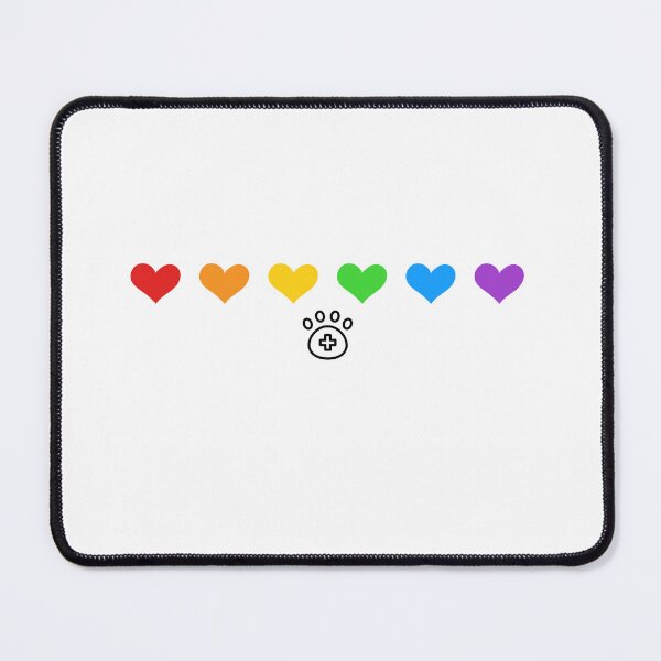 Item preview, Vet Med Pride, rainbow hearts and paw designed and sold by ShopVetMed.
