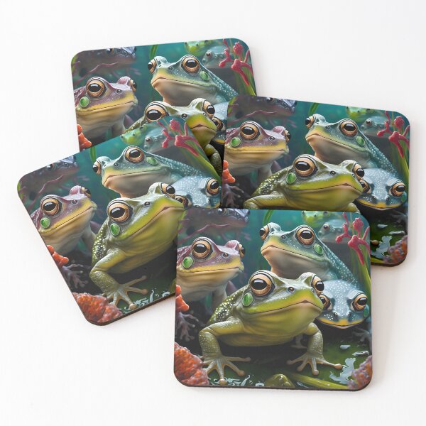 Item preview, Frog Portrait Cute Amphibians In The Forest Group Photo designed and sold by FunWearVM.