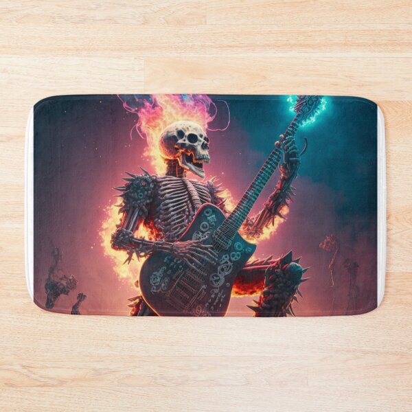 Item preview, Heavy metal skeleton playing electric guitar designed and sold by Twinstyle.