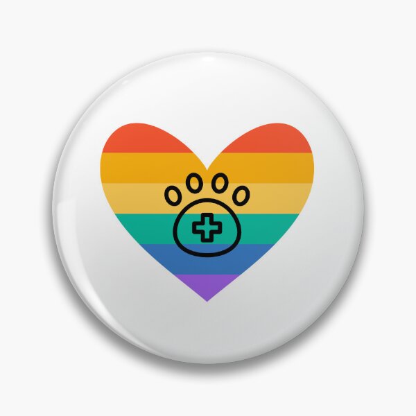 Item preview, Vet Med Pride, rainbow-striped heart with paw designed and sold by ShopVetMed.