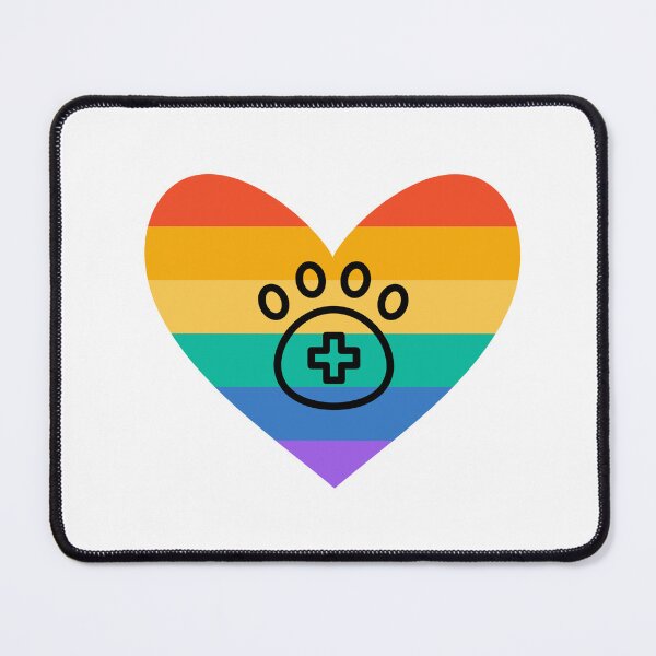Item preview, Vet Med Pride, rainbow-striped heart with paw designed and sold by ShopVetMed.