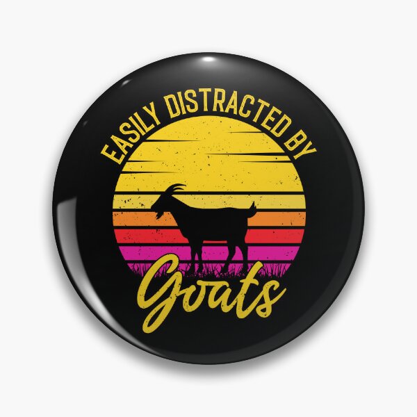 Item preview, Easily Distracted By Goats - Retro Vintage Funny Goat Lovers Gift designed and sold by Creative Angel.