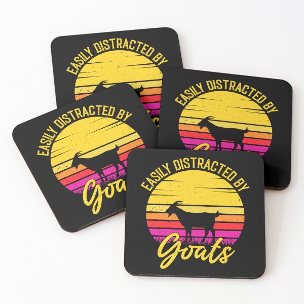Item preview, Easily Distracted By Goats - Retro Vintage Funny Goat Lovers Gift designed and sold by Creative Angel.