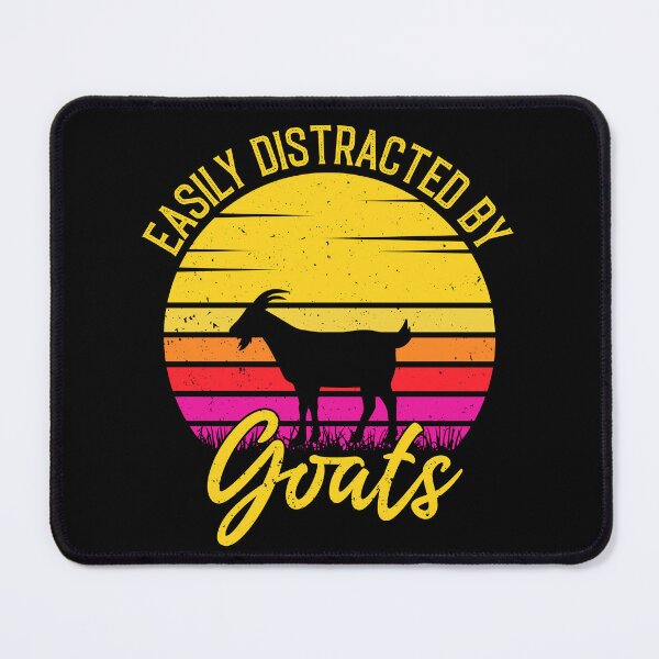 Item preview, Easily Distracted By Goats - Retro Vintage Funny Goat Lovers Gift designed and sold by Creative Angel.