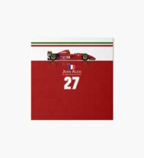 Jean Alesi - Ferrari 412T2 with red background Art Board