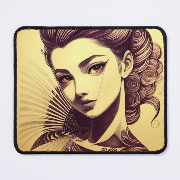 Item preview, Pencil Drawing of Woman ( Anime / Ukiyo-e / Traditional Japanese Art Influence ) designed and sold by Ellen Davis.