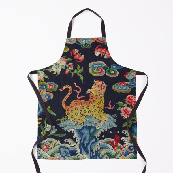 Item preview, Vintage Wild Cat Floral Colourful Embroidery designed and sold by SpiritedArtwork.