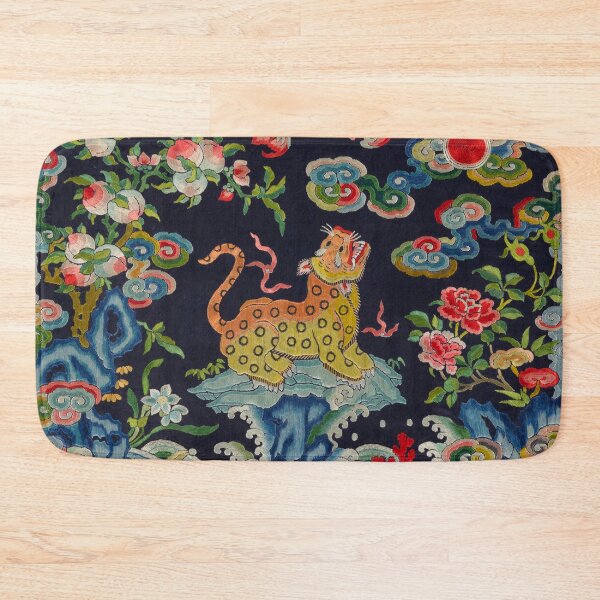 Item preview, Vintage Wild Cat Floral Colourful Embroidery designed and sold by SpiritedArtwork.