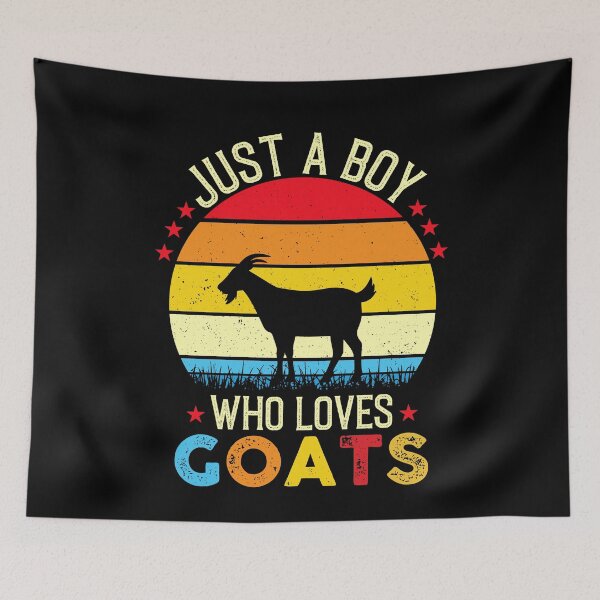 Item preview, Just a Boy Who Loves Goats - Retro Vintage Funny Goat Lovers Gift designed and sold by Creative Angel.