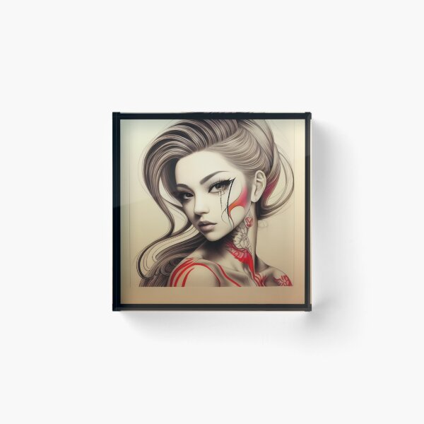 Item preview, Splash of Red Irezumi Woman ( Anime / Ukiyo-e / Traditional Japanese Art Influence ) designed and sold by Ellen Davis.