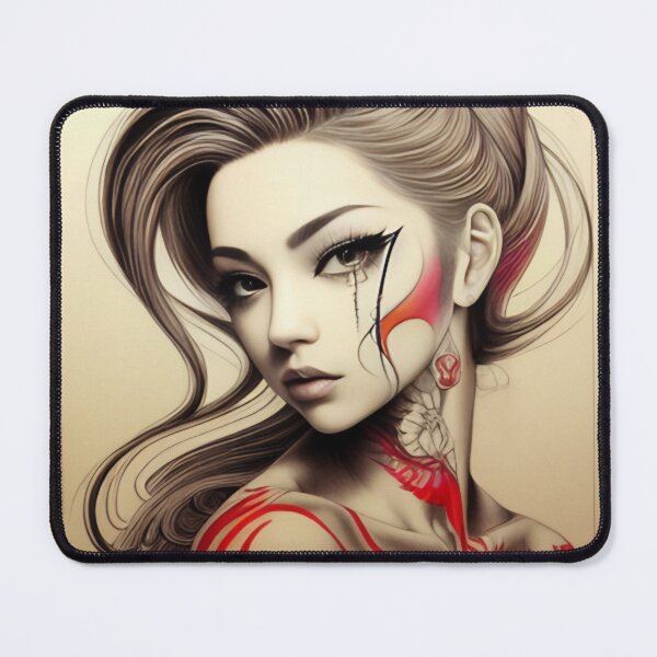 Item preview, Splash of Red Irezumi Woman ( Anime / Ukiyo-e / Traditional Japanese Art Influence ) designed and sold by Ellen Davis.