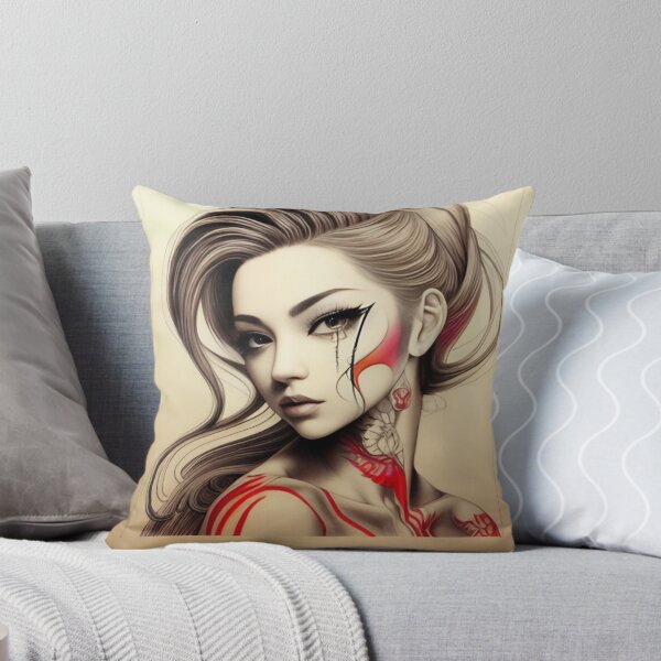Item preview, Splash of Red Irezumi Woman ( Anime / Ukiyo-e / Traditional Japanese Art Influence ) designed and sold by Ellen Davis.