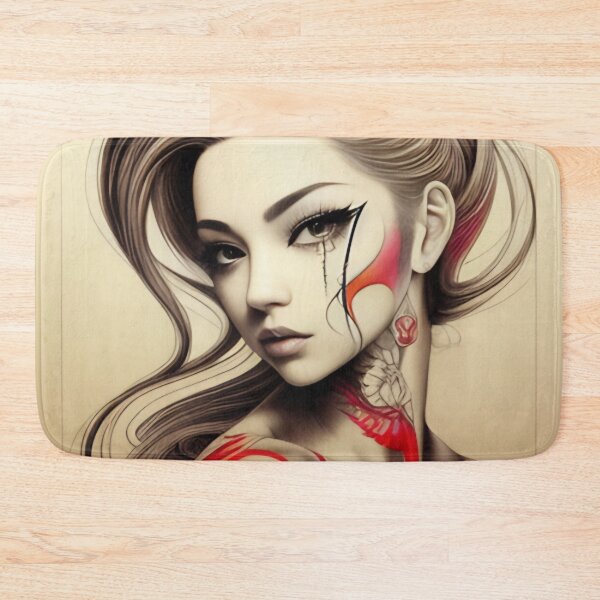 Item preview, Splash of Red Irezumi Woman ( Anime / Ukiyo-e / Traditional Japanese Art Influence ) designed and sold by Ellen Davis.