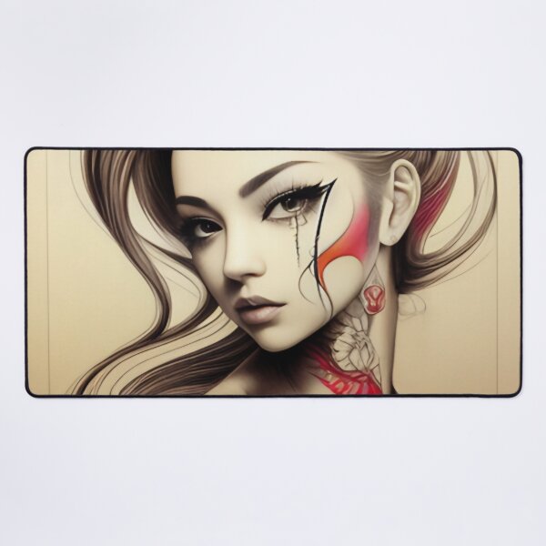 Item preview, Splash of Red Irezumi Woman ( Anime / Ukiyo-e / Traditional Japanese Art Influence ) designed and sold by Ellen Davis.