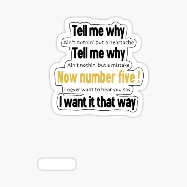 Tell Me Why Stickers for Sale