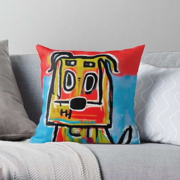 Puppy Dog Street Art Urban Style Throw Pillow