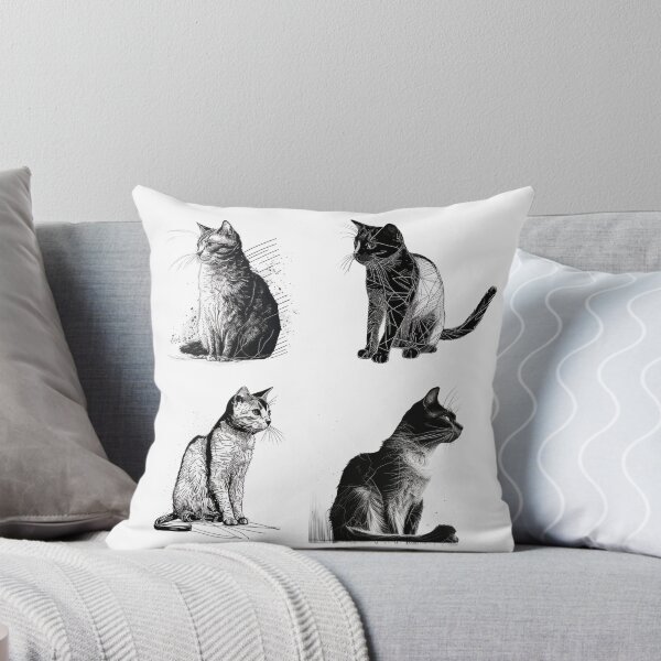 Item preview, Cat Pencil Drawing with Scribble Art designed and sold by The-Fox-Hole.