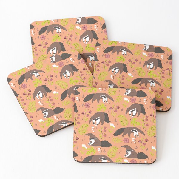 Item preview, cute anteaters and flowers designed and sold by burbura.