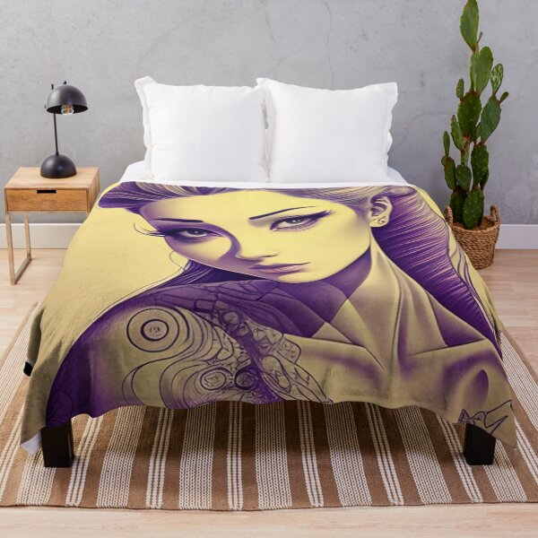 Item preview, Purple Ink Irezumi Woman ( Anime / Ukiyo-e / Traditional Japanese Art Influence ) designed and sold by Ellen Davis.