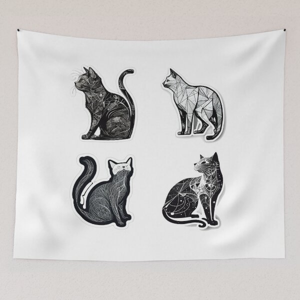 Item preview, Cat Pencil Drawing with Scribble Art designed and sold by The-Fox-Hole.