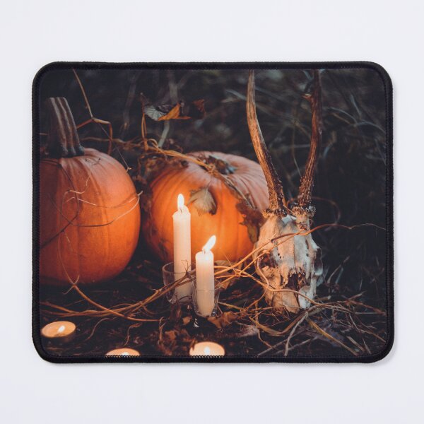 Item preview, Scary, Skull From Haunted Island Pumpkin And White Candles designed and sold by Harshly.
