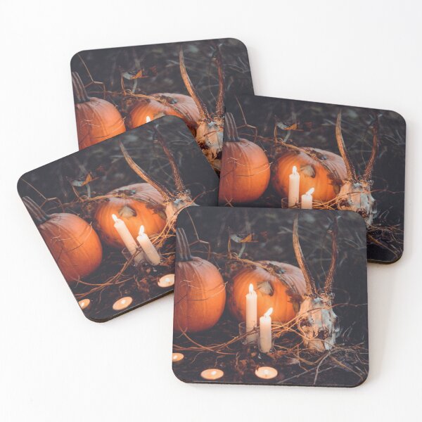 Item preview, Scary, Skull From Haunted Island Pumpkin And White Candles  designed and sold by Harshly.