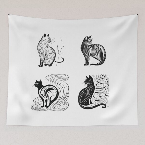Item preview, Cat Pencil Drawing with Scribble Art designed and sold by The-Fox-Hole.