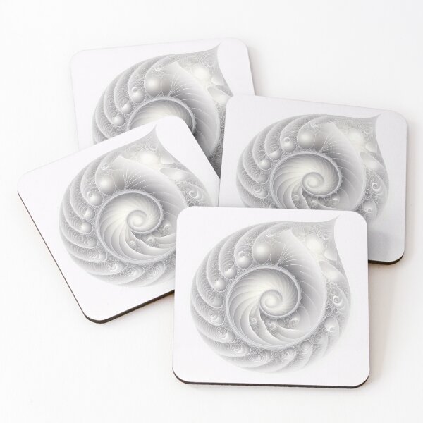 Item preview, White Pearl Fibonacci Golden Ratio Style   designed and sold by RAGANADesign.
