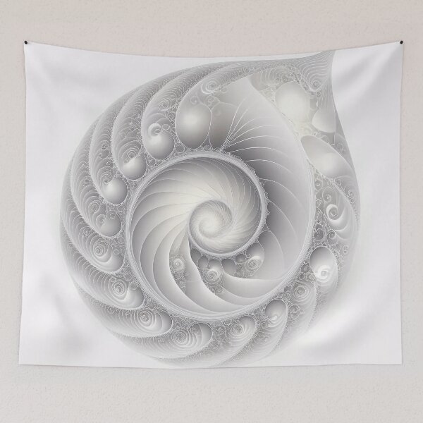 Item preview, White Pearl Fibonacci Golden Ratio Style   designed and sold by RAGANADesign.