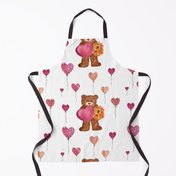 Item preview, Bear heart flower balloon cute pattern watercolor designed and sold by Yana Mustafina | Boho Soulful Designs.