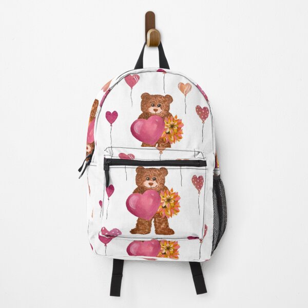 Item preview, Bear heart flower balloon cute pattern watercolor designed and sold by Yana Mustafina | Boho Soulful Designs.