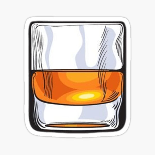 Item preview, Glass of Whiskey Minimalist Drawing designed and sold by JoyeuxLuron.