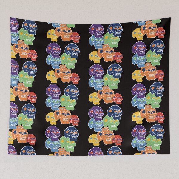 Item preview, 7 Grumpy colourful skulls designed and sold by Bdesigns2018.