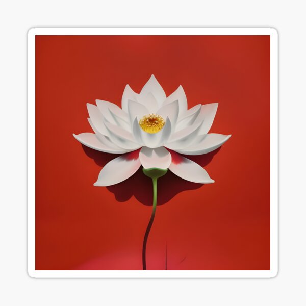 Item preview, White Lotus on Red XII designed and sold by GGG-AI.