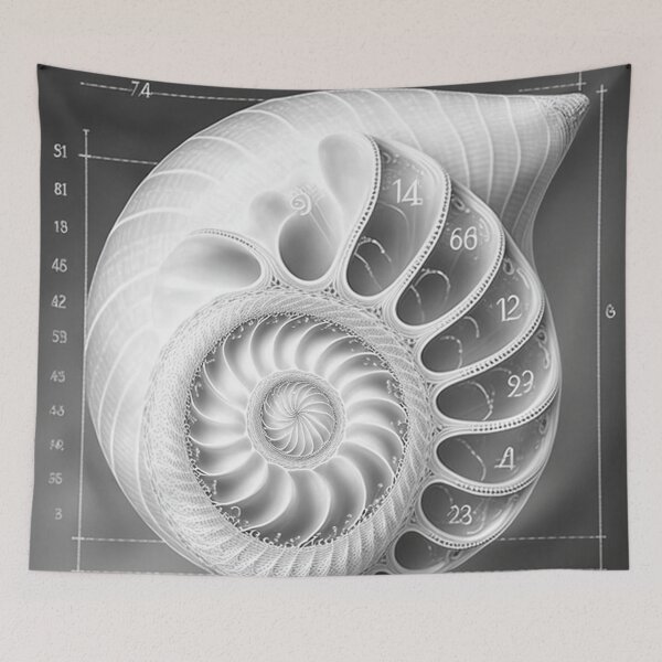 Item preview, White Pearl Fibonacci Golden Ratio Style   designed and sold by RAGANADesign.