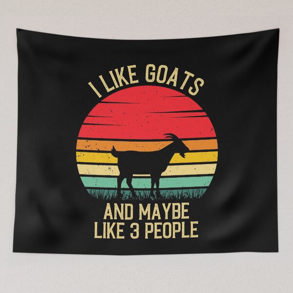 Item preview, I Like Goats And Maybe Like 3 People - Retro Vintage Funny Goat Lovers Gift designed and sold by Creative Angel.