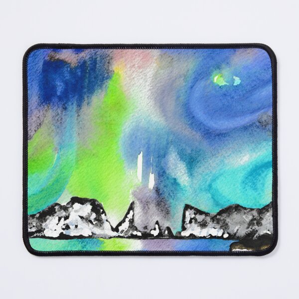 Item preview, Northern Lights and Mountains - Green and Blue Palette designed and sold by Niina Niskanen.